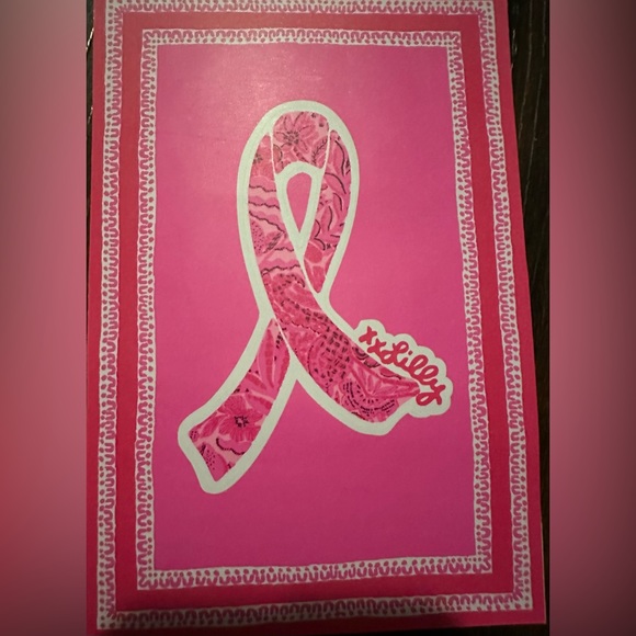Lilly Pulitzer Breast Cancer Awareness Sticker - Cerise Pink Pinkie Promises - Picture 7 of 7